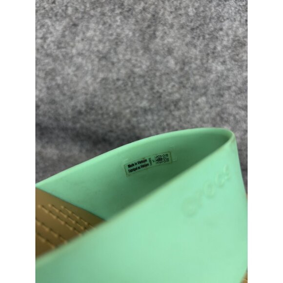 Crocs Sandals Womens Size 7 Mint Green Tan Flip Flop Thong Comfort Slip On Beach - Picture 5 of 7